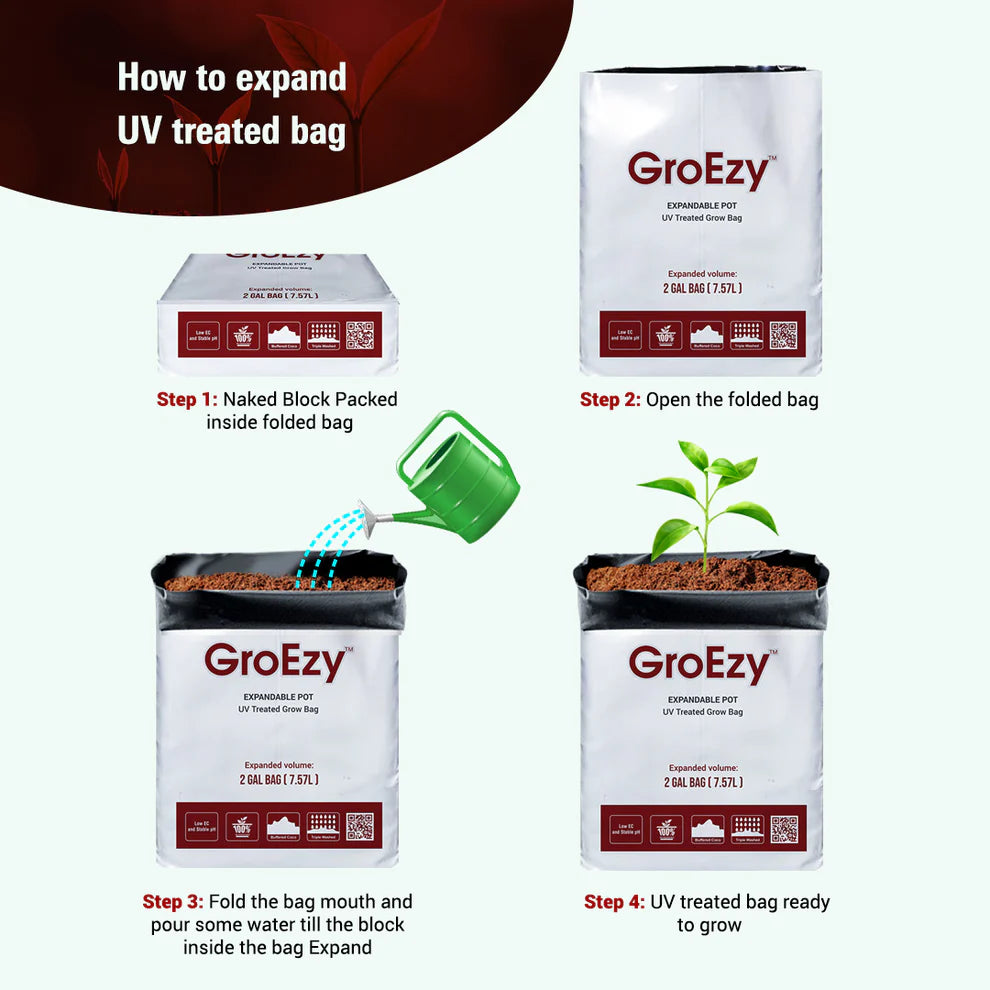 GroEzy™ 2 Gallon Expandable Pot in UV treated grow bag