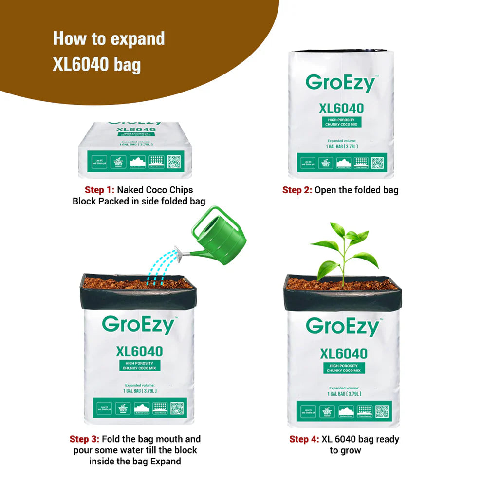 GroEzy™ 1 Gallon XL6040 Coco Chip Mix (Grow Bag)