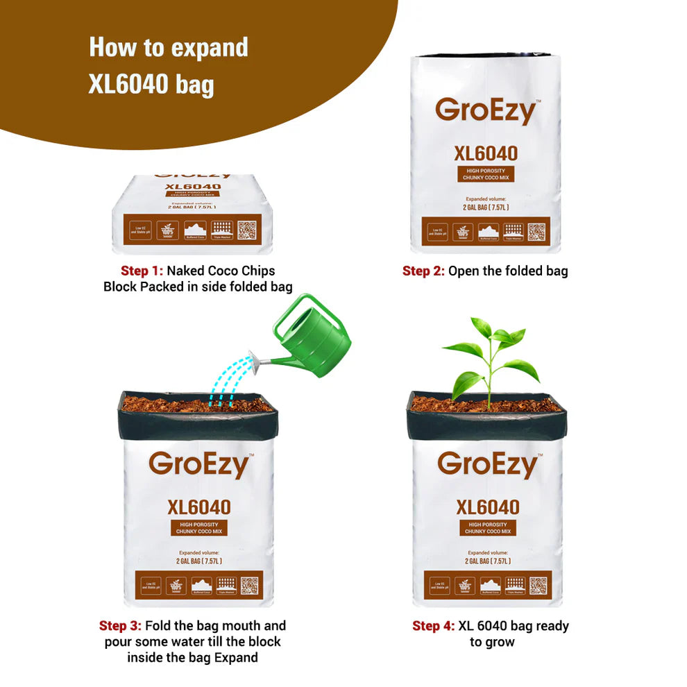 GroEzy™ 2 Gallon XL6040 Coco Chip Mix (Grow Bag)
